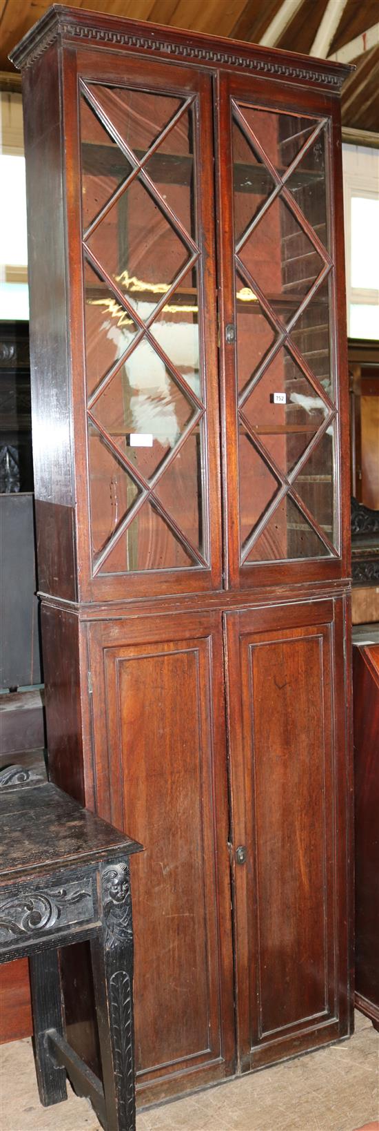 Mahogany bookcase with glazed top